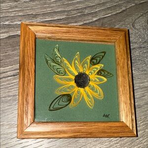 Framed Sunflower Quilling Art